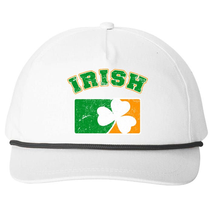 Vintage Team Irish Flag St. Patrick's Day Snapback Five-Panel Rope Hat