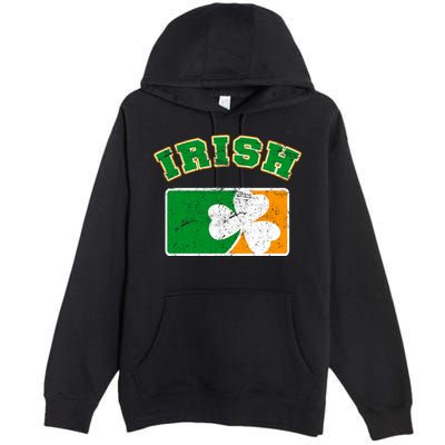Vintage Team Irish Flag St. Patrick's Day Premium Pullover Hoodie
