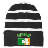 Vintage Team Irish Flag St. Patrick's Day Striped Beanie with Solid Band