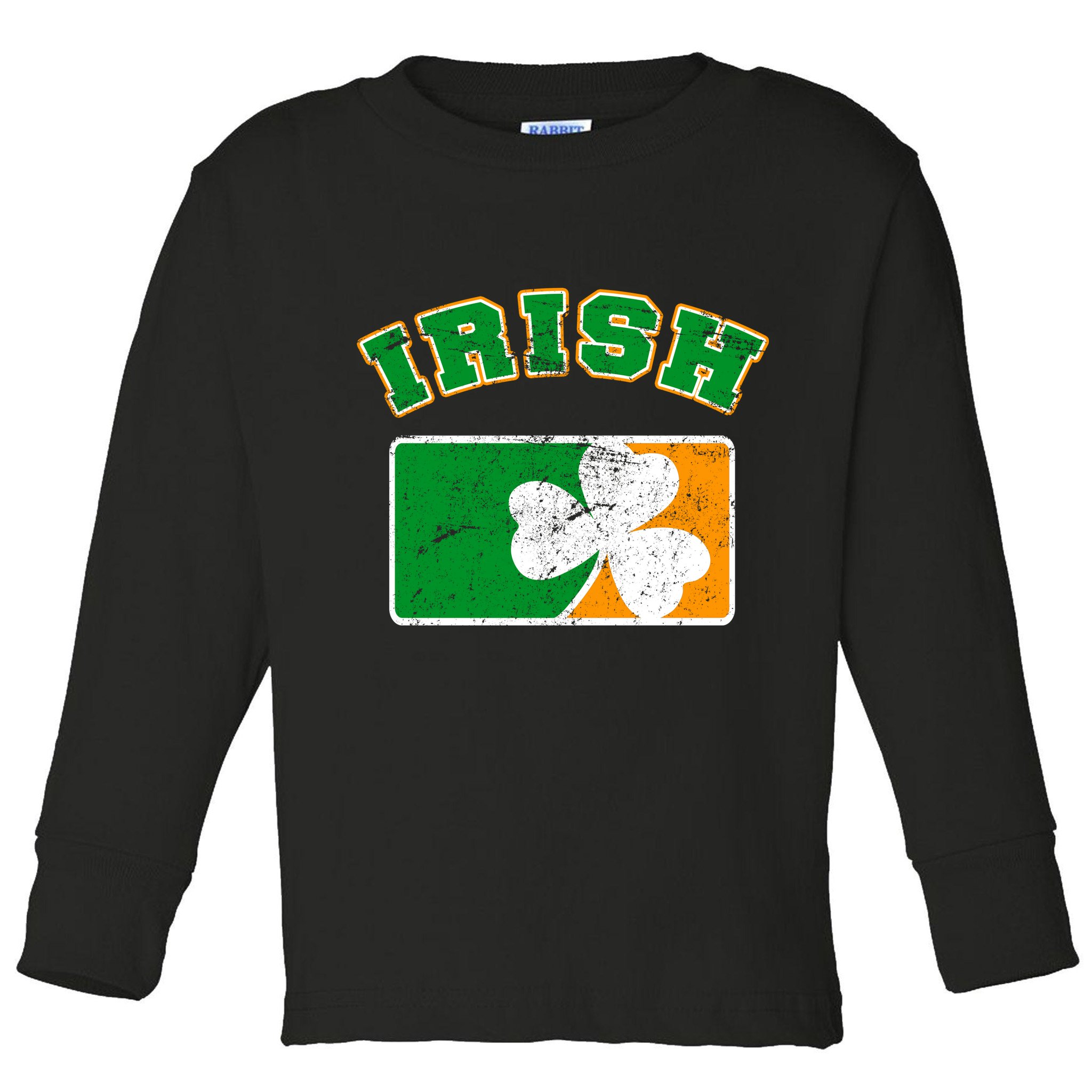 Vintage Team Irish Flag St. Patrick's Day Toddler Long Sleeve Shirt