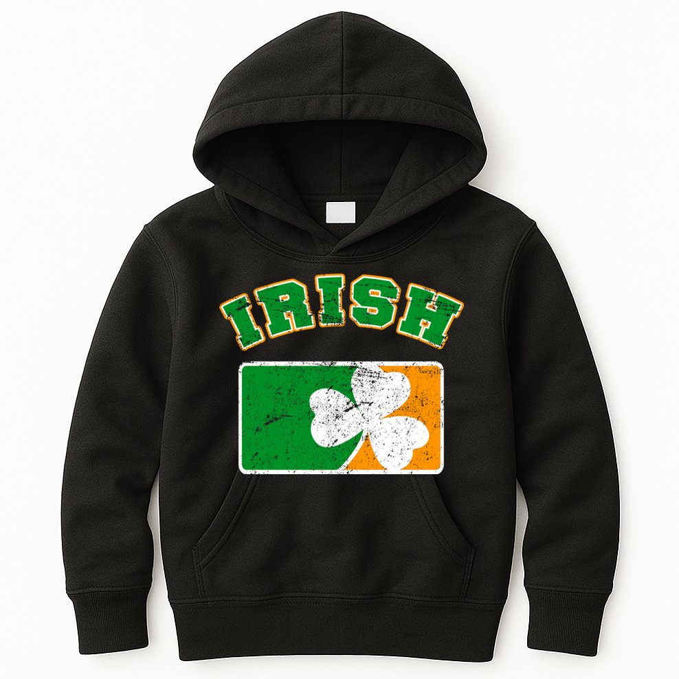 Vintage Team Irish Flag St. Patrick's Day Kids Hoodie