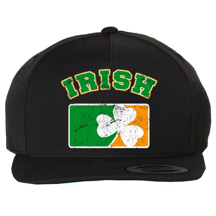 Vintage Team Irish Flag St. Patrick's Day Wool Snapback Cap