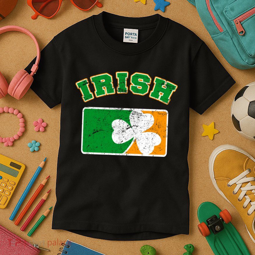 Vintage Team Irish Flag St. Patrick's Day Kids T-Shirt
