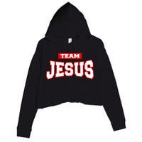Vintage Team Jesus Funny Christian Crop Fleece Hoodie