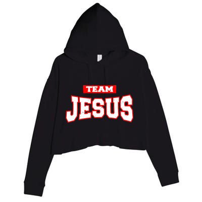 Vintage Team Jesus Funny Christian Crop Fleece Hoodie