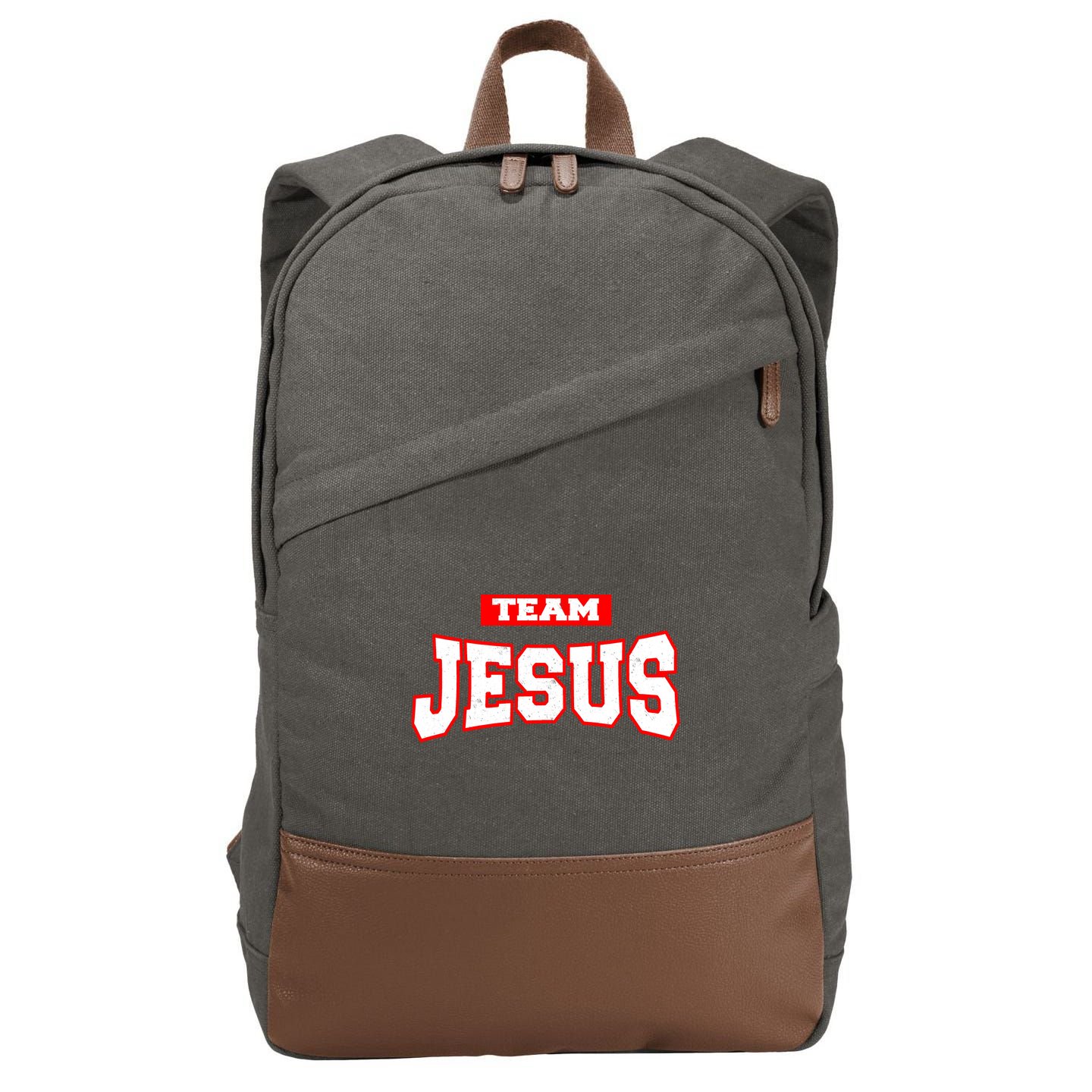 Vintage Team Jesus Funny Christian Cotton Canvas Backpack