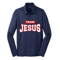 Vintage Team Jesus Funny Christian Silk Touch Performance Long Sleeve Polo