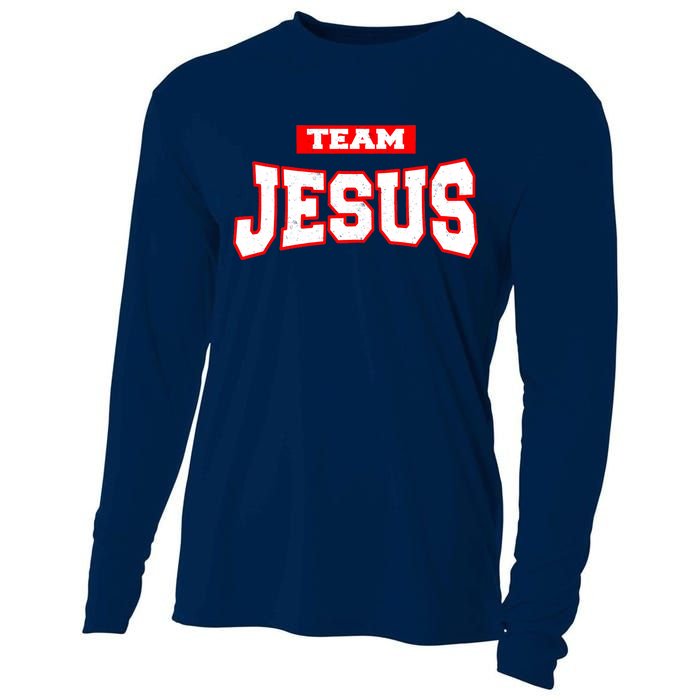 Vintage Team Jesus Funny Christian Cooling Performance Long Sleeve Crew