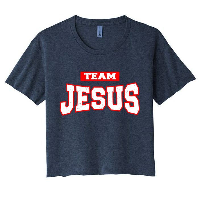 Vintage Team Jesus Funny Christian Crop Top