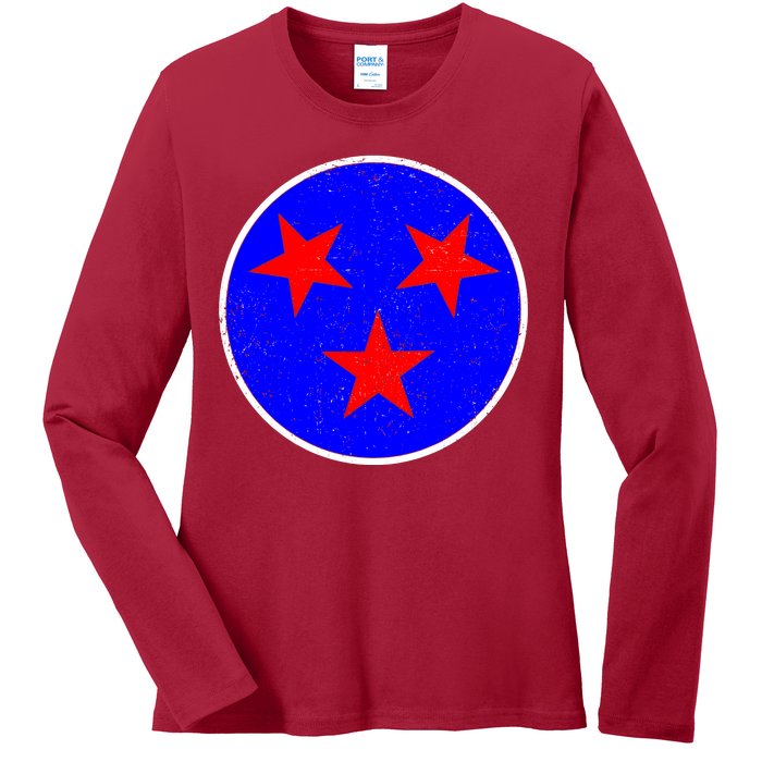 Vintage Tennessee State Flag Ladies Long Sleeve Shirt