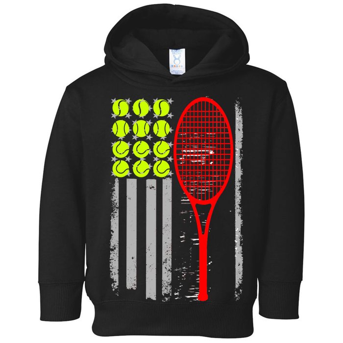 Vintage Tennis American Flag USA  Toddler Hoodie