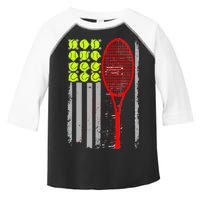 Vintage Tennis American Flag USA  Toddler Fine Jersey T-Shirt