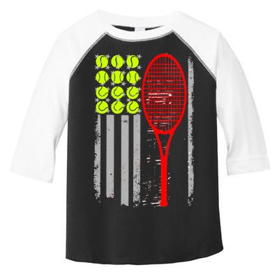 Vintage Tennis American Flag USA  Toddler Fine Jersey T-Shirt