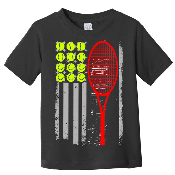 Vintage Tennis American Flag USA  Toddler T-Shirt