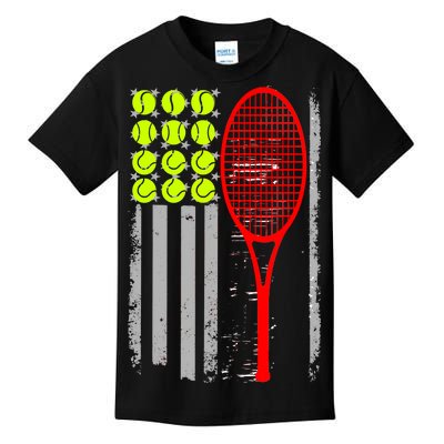 Vintage Tennis American Flag USA  Kids T-Shirt