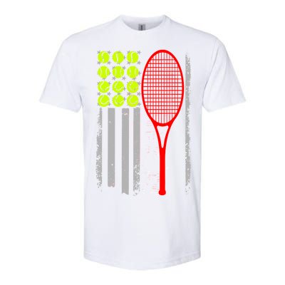 Vintage Tennis American Flag USA  Softstyle CVC T-Shirt