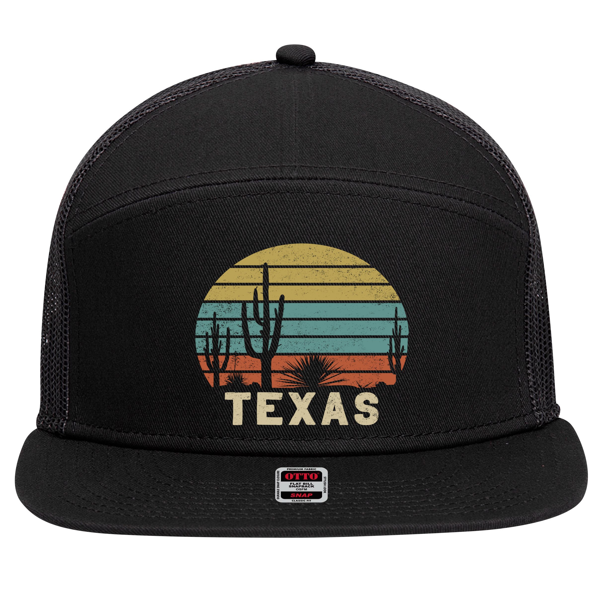 Vintage Texas 7 Panel Mesh Trucker Snapback Hat