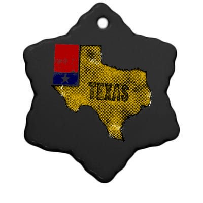 Vintage Texas Logo Ceramic Star Ornament