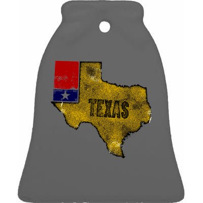 Vintage Texas Logo Ceramic Bell Ornament