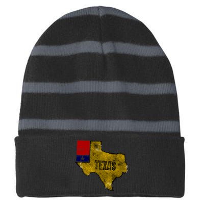 Vintage Texas Logo Striped Beanie with Solid Band