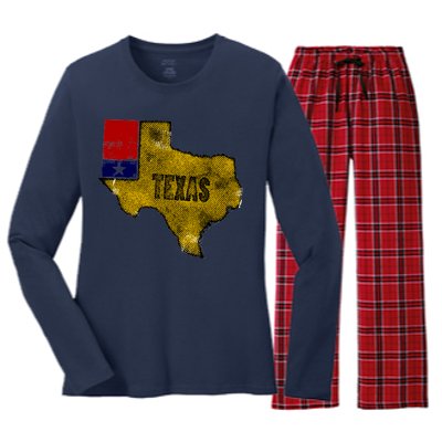 Vintage Texas Logo Women's Long Sleeve Flannel Pajama Set 