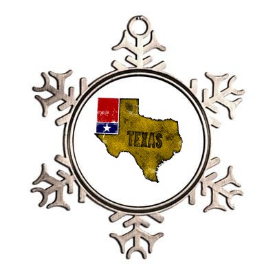 Vintage Texas Logo Metallic Star Ornament