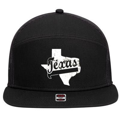 Vintage Texas State Logo 7 Panel Mesh Trucker Snapback Hat