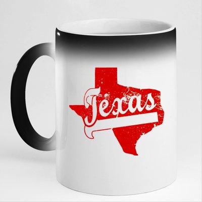 Vintage Texas State Logo 11oz Black Color Changing Mug