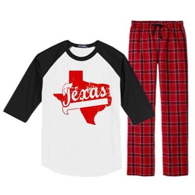 Vintage Texas State Logo Raglan Sleeve Pajama Set