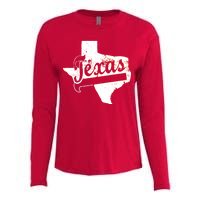 Vintage Texas State Logo Womens Cotton Relaxed Long Sleeve T-Shirt