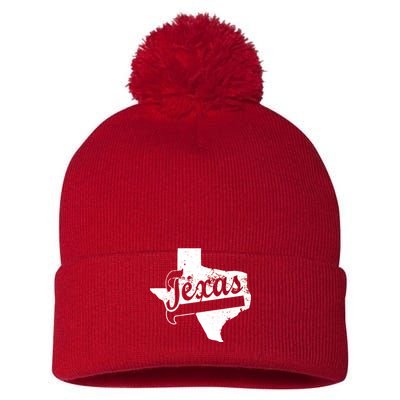 Vintage Texas State Logo Pom Pom 12in Knit Beanie