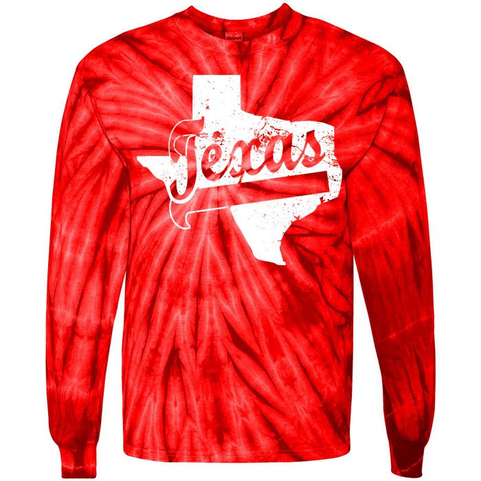 Vintage Texas State Logo Tie-Dye Long Sleeve Shirt