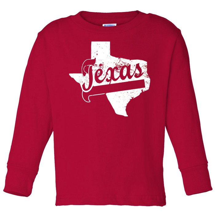 Vintage Texas State Logo Toddler Long Sleeve Shirt