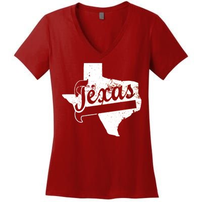 Vintage Texas State Logo Women's V-Neck T-Shirt