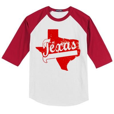 Vintage Texas State Logo Kids Colorblock Raglan Jersey