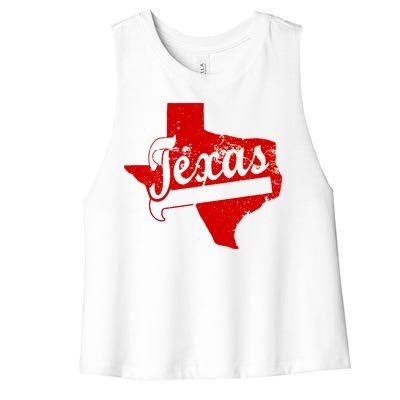 Vintage Texas State Logo Women's Racerback Cropped Tank