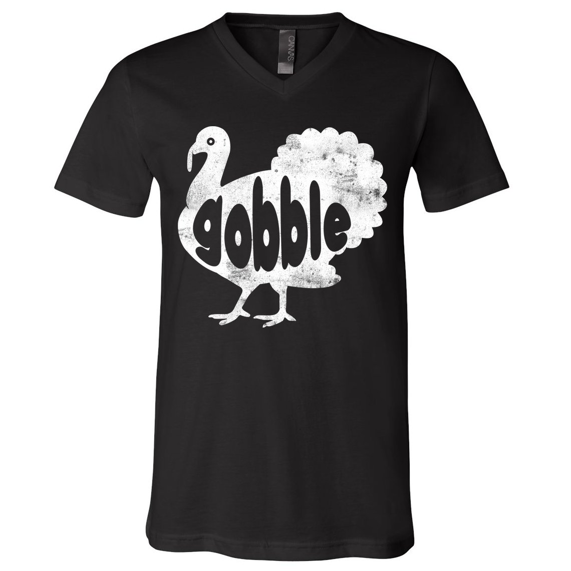 Vintage Thanksgiving Gobble Turkey V-Neck T-Shirt