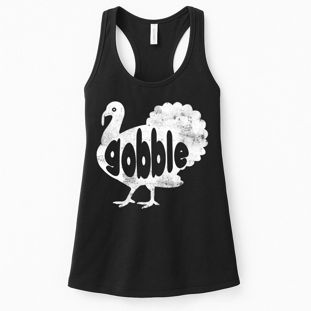 Vintage Thanksgiving Gobble Turkey Womens Tank Top