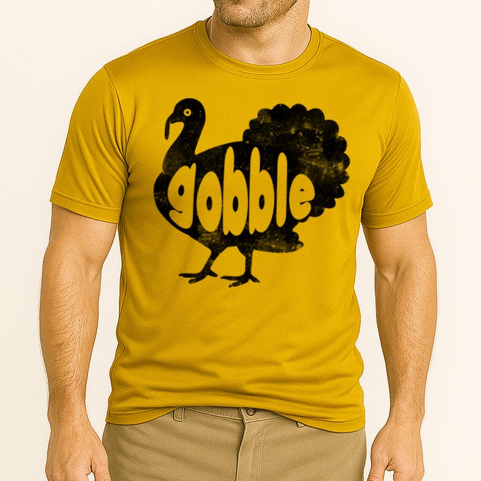 Vintage Thanksgiving Gobble Turkey Cooling Performance Crew T-Shirt