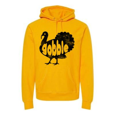 Vintage Thanksgiving Gobble Turkey Premium Hoodie