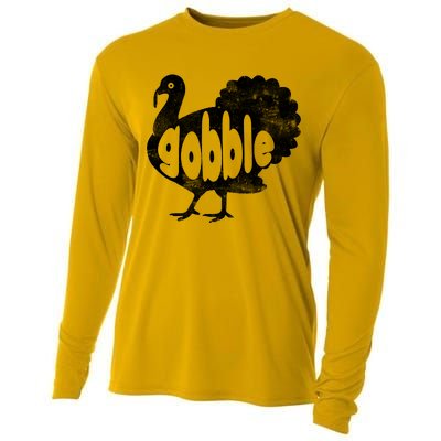 Vintage Thanksgiving Gobble Turkey Cooling Performance Long Sleeve Crew