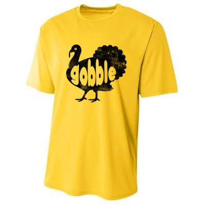 Vintage Thanksgiving Gobble Turkey Youth Performance Sprint T-Shirt