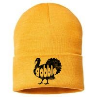 Vintage Thanksgiving Gobble Turkey Sustainable Knit Beanie