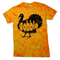 Vintage Thanksgiving Gobble Turkey Tie-Dye T-Shirt