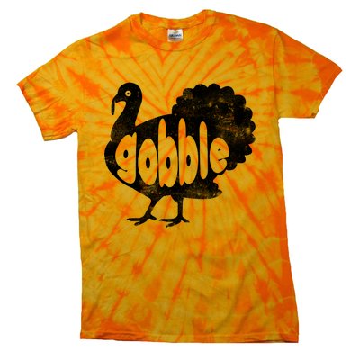 Vintage Thanksgiving Gobble Turkey Tie-Dye T-Shirt