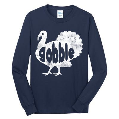 Vintage Thanksgiving Gobble Turkey Tall Long Sleeve T-Shirt