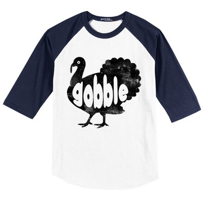 Vintage Thanksgiving Gobble Turkey Baseball Sleeve Shirt