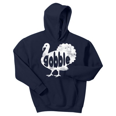 Vintage Thanksgiving Gobble Turkey Kids Hoodie