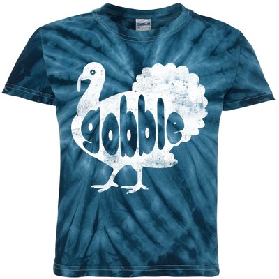 Vintage Thanksgiving Gobble Turkey Kids Tie-Dye T-Shirt