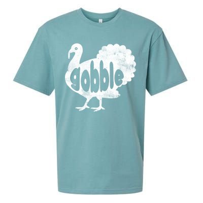 Vintage Thanksgiving Gobble Turkey Sueded Cloud Jersey T-Shirt